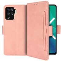 Cu clapetă pentru Oppo Reno5 Lite, Card Slot, roz