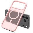 Husă Matt pentru iPhone 17 Pro Max, pentru MagSafe, roz translucid