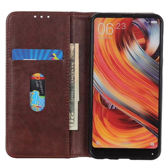 Husa cu clapetă pentru Xiaomi 15 Ultra, Split Leather, maro