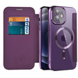 Cu clapetă pentru iPhone 12, RFID Wallet MagSafe CamShield, violet