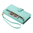 Cu clapetă pentru iPhone 16, Wallet Zipper Pocket, verde