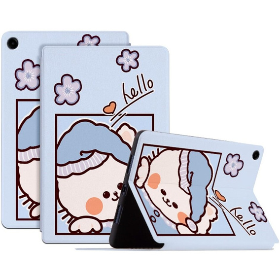 Husă cu clapetă pentru Samsung Galaxy Tab A9+, blue cat