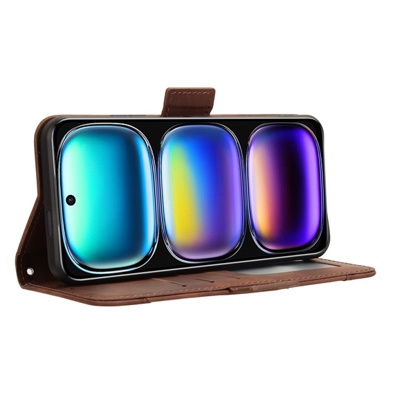 Cu clapetă pentru Infinix Hot 50i 4G, Card Slot, maro