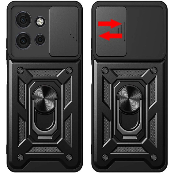 Husă blindată pentru Motorola Edge 50 Neo / Motorola ThinkPhone 25, CamShield Slide, negru