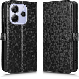 Husa cu clapetă pentru Xiaomi Redmi Note 14 4G, Wallet Rhombus, negru