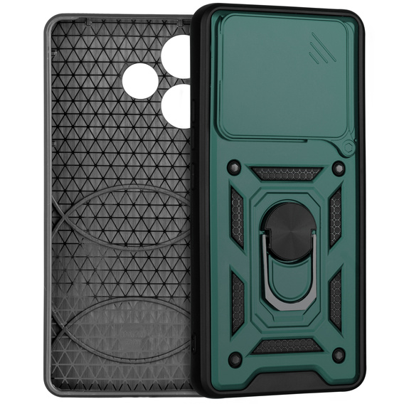 Husă blindată pentru Oppo A5 Pro 5G, CamShield Slide, verde