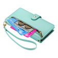 Cu clapetă pentru Samsung Galaxy A56 5G, Wallet Zipper Pocket, verde