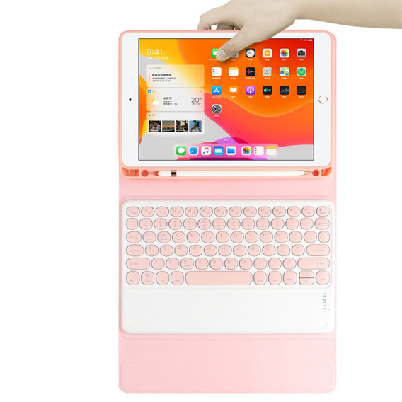 Carcasă + tastatură iPad Pro 11 2021 / 2018, iPad Air 10.9 4 2020 / 5 2022, Pen Slot, roz rose gold