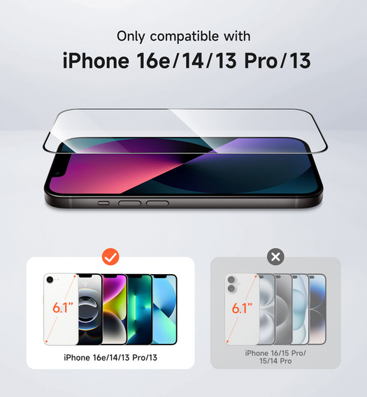 2x sticlă temperată SURITCH pentru iPhone 16e / 14 / 13 Pro