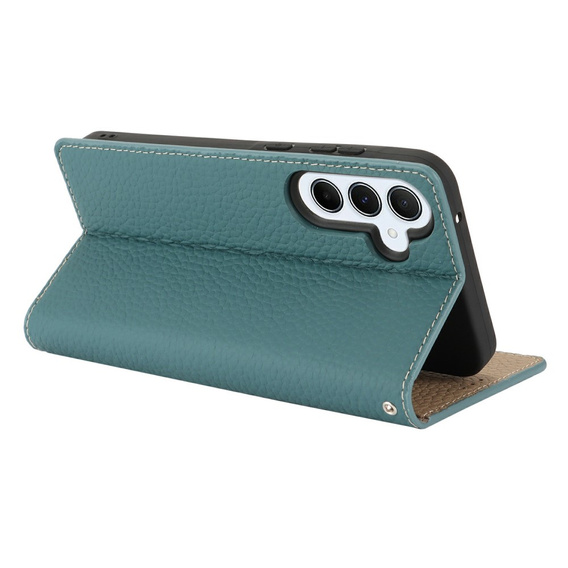 Cu clapetă pentru Samsung Galaxy S25, Litchi Skin Grain, albastru