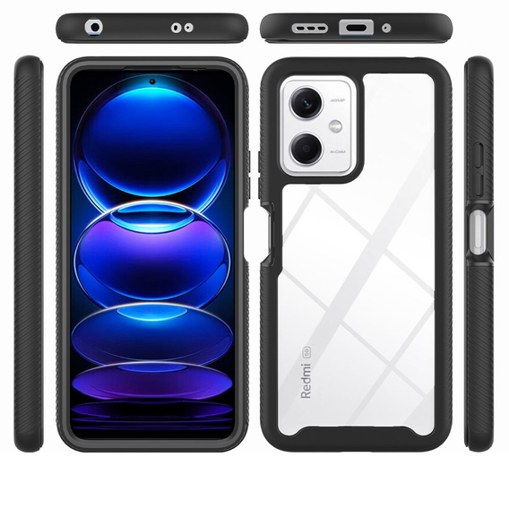 Carcasă pentru Xiaomi Redmi Note 12 5G / POCO X5 5G, Shockproof, cu folie, negru