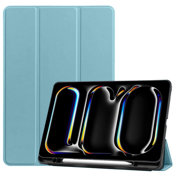 Husă pentru Apple iPad Pro 13" 7 gen. 2024 (A2925, Smartcase cu spațiu pentru stylus, albastru
