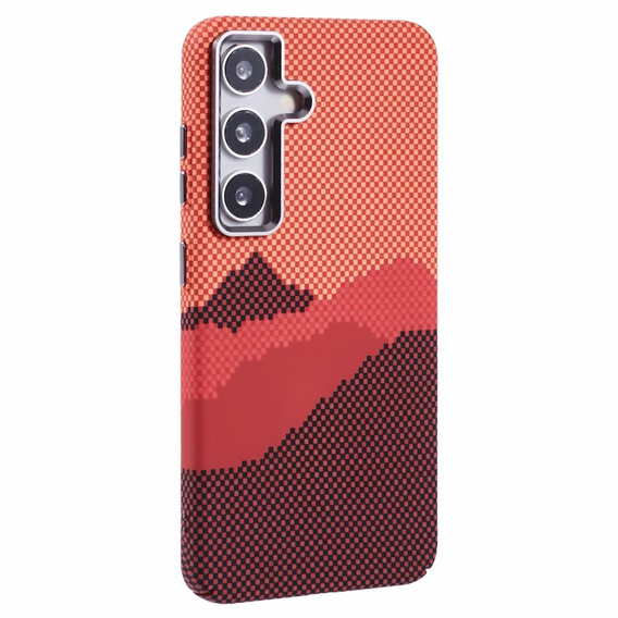 Carcasa pentru Samsung Galaxy S25+ Plus, Carbon Fiber MagSafe, portocaliu