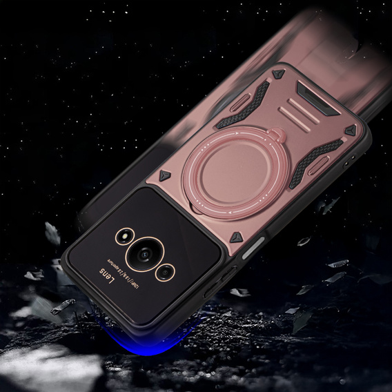 Husă blindată pentru Xiaomi Redmi A3, Magnetic Ring, roz