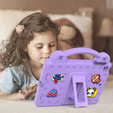 Husă pentru copii pentru iPad mini 7.9" 2019/2015/2014/2013/2012 (5/4/3/2/1 gen.), Cute Patterns, cu suport, violet