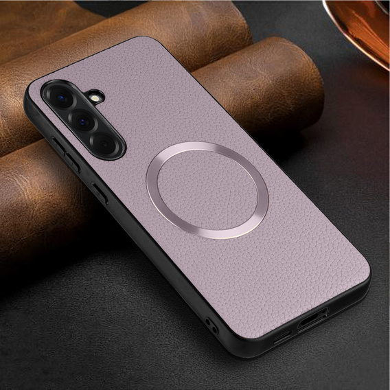 Huse pentru Samsung Galaxy A56 5G, Leather Hybrid MagSafe, violet