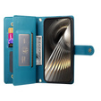 Cu clapetă pentru Xiaomi Poco X7 Pro 5G, Wallet Zipper Pocket, albastru