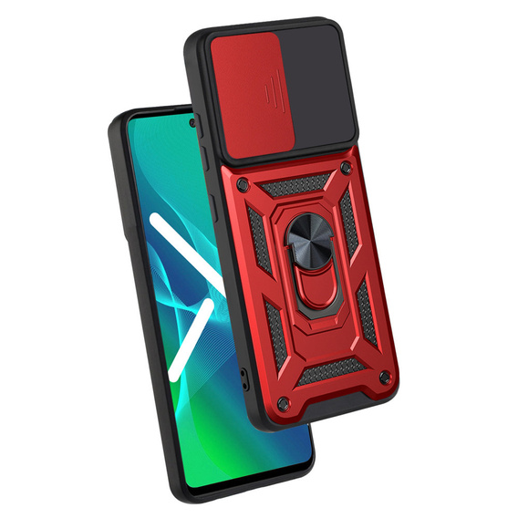 Husă blindată pentru Samsung Galaxy M52 5G, CamShield Slide, roșu