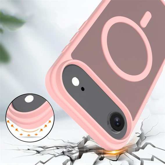 Husă Matt pentru iPhone Air, pentru MagSafe, roz translucid