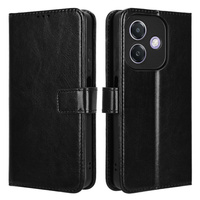 Cu clapetă pentru Oppo A40 / Oppo A40m, Crazy Horse Wallet, negru