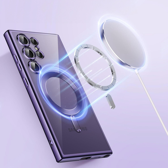Husă pentru Samsung Galaxy S25 Ultra, Electro MagSafe, violet + Sticlă pentru ecran