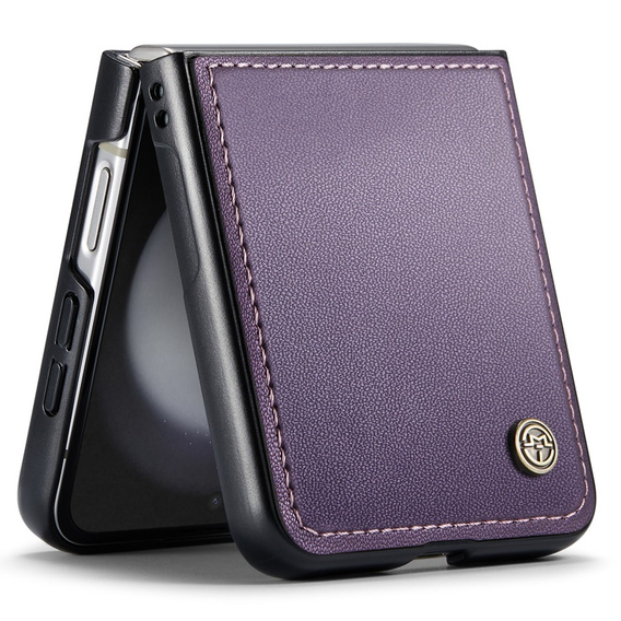 Husă pentru Samsung Galaxy Z Flip7 FE / Z Flip6, CASEME Litchi Leather, violet