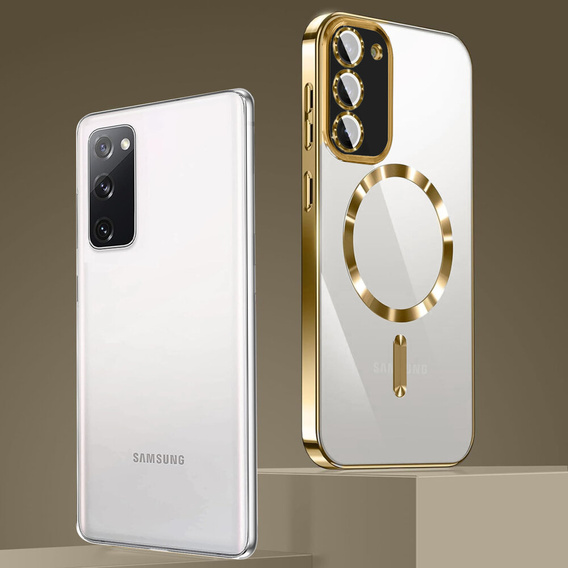 Husă pentru Samsung Galaxy S20 FE, Electro MagSafe, de aur + Sticlă pentru ecran