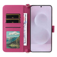 Carcasă cu clapetă pentru Samsung Galaxy S25 Edge, Crossbody Leather Wallet, maroon