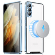 Carcasă de protecție pentru camera foto pentru Samsung Galaxy S21 FE 5G, CamShield MagSafe, transparent / albastru
