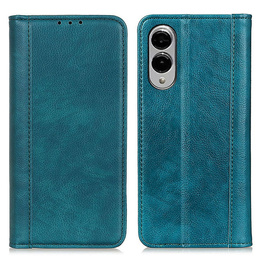 Husa cu clapetă pentru Samsung Galaxy S25 Edge, Split Leather, verde