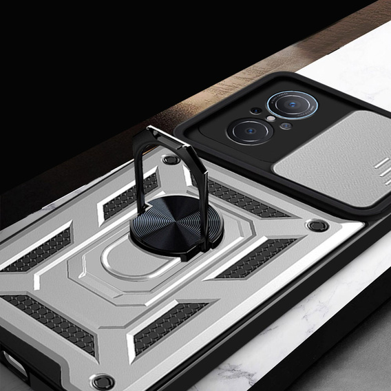 Husă blindată pentru Huawei Nova 9 SE, CamShield Slide, de argint