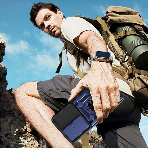 Husă blindată CamShield Slide cu capac pentru cameră și inel pentru Oppo A6 Pro 5G