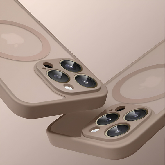 Husă pentru iPhone 16 Pro, pentru MagSafe, ERBORD Matt Case, desert titanium + sticlă pentru ecran