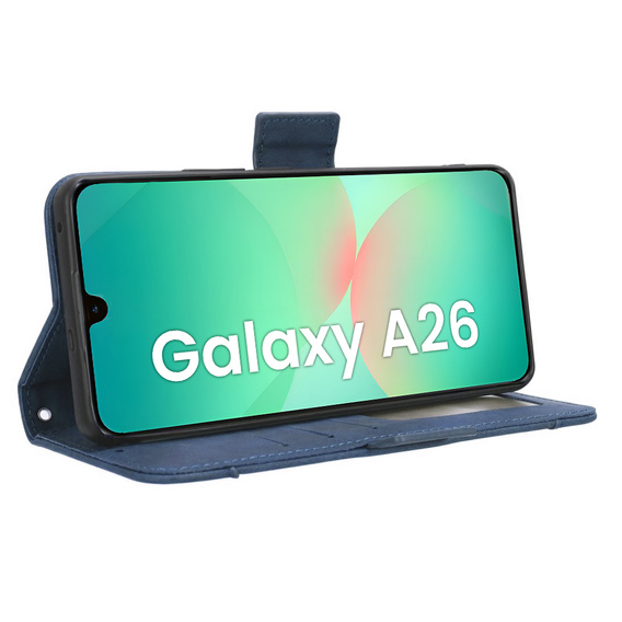 Cu clapetă pentru Samsung Galaxy A26, Card Slot, albastru închis