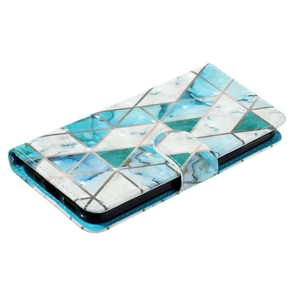 Cu clapetă pentru Xiaomi Redmi 13C / Poco C65, Wallet, Marble verde