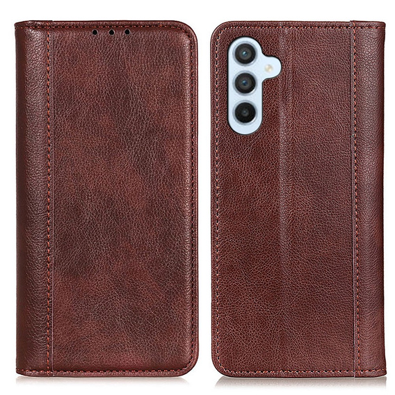 Husa cu clapetă pentru Samsung Galaxy S25 FE, Split Leather, maro