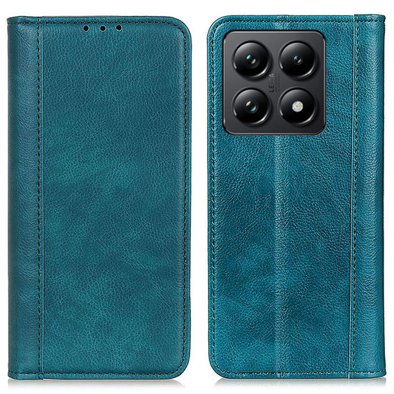 Huse pentru Xiaomi 14T, Wallet Litchi Leather, verde