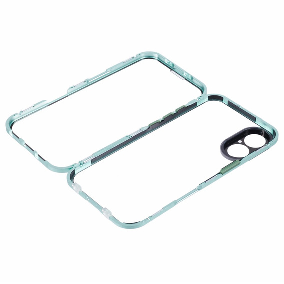 Husa pentru iPhone 16, Magnetic Dual Glass, verde