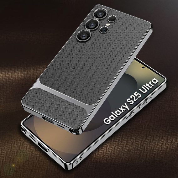 Huse pentru Samsung Galaxy S25 Ultra, GKK Woven Leather, gri