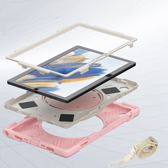 Husă pentru copii pentru Samsung Galaxy Tab A8 10.5 SM-X200 SM-X205, blindată cu curea, albastru