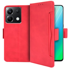 Cu clapetă pentru Xiaomi Poco X6 5G, Card Slot, roșu