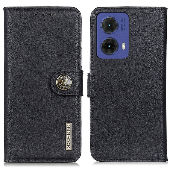 KHAZNEH RFID caz pentru Motorola G85 5G, Litchi Texture, negru