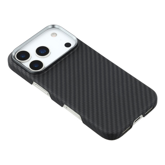 Husă pentru iPhone 17 Pro, fibră de carbon, pentru MagSafe, negru