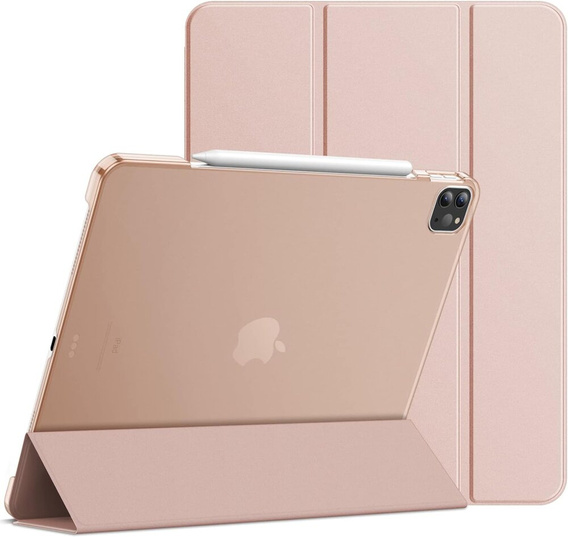 Carcasă pentru iPad Pro 12.9" 2022/2021/2020 (6/5/4 gen.), Smart Pencil, cu suport pentru stylus, roz