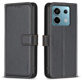 Husa cu clapetă pentru Xiaomi Redmi Note 13 Pro 4G / Xiaomi Redmi Note 14S / Xiaomi Poco M6 Pro 4G, BINFEN Wallet, negru