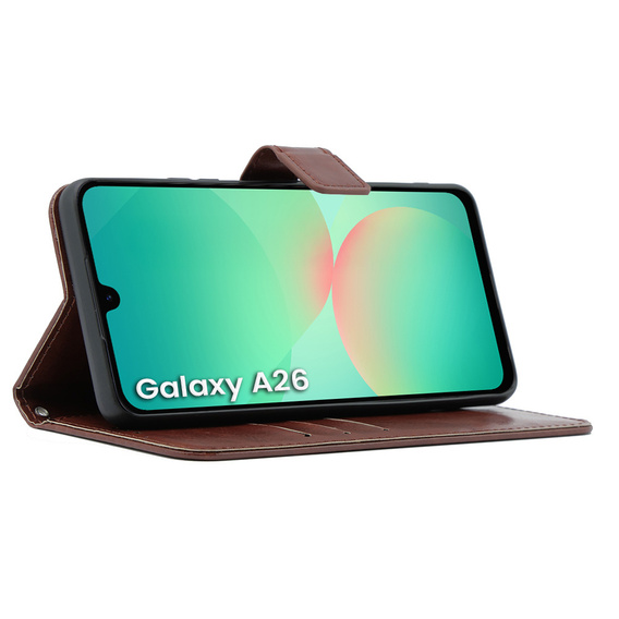 Cu clapetă pentru Samsung Galaxy A26, Crazy Horse Wallet, maro
