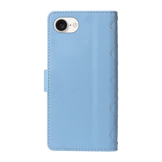 Husă cu clapetă pentru iPhone 16E, Rhombus Crossbody Leather, albastru