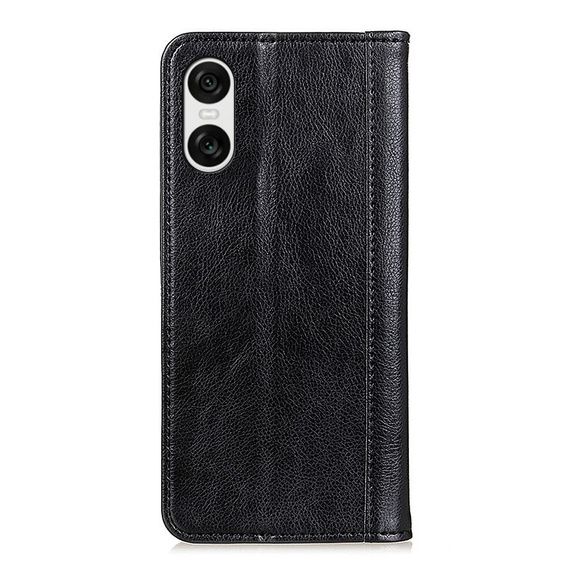 Husa cu clapetă pentru Sony Xperia 10 VI, Split Leather, negru