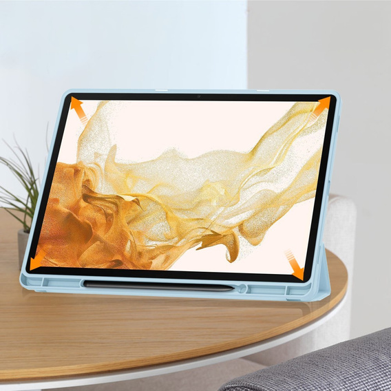 Husă pentru Samsung Galaxy Tab S10+ Plus, Smartcase cu spațiu pentru stylus, albastru