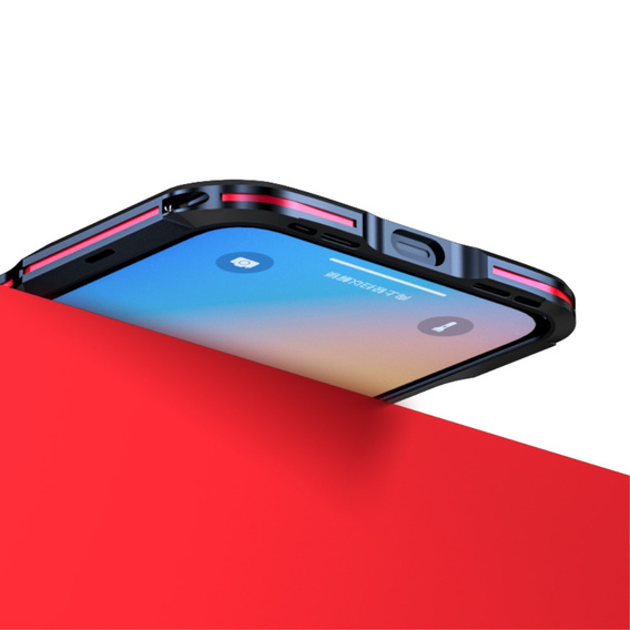 Husa LUPHIE pentru iPhone 13 Pro Max, Armor Bumper, negru / roșu
